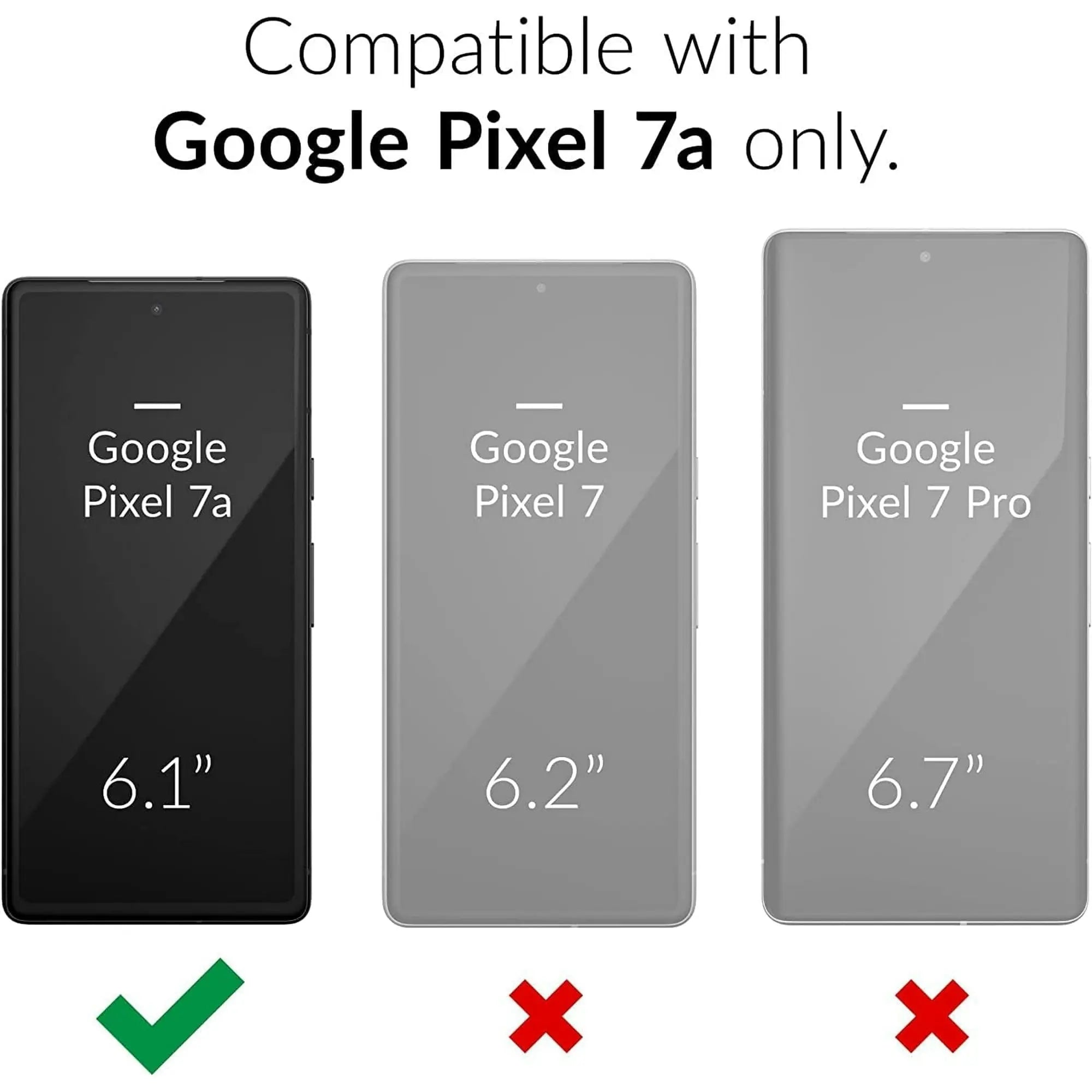 Entronix Bundle Compatible with Pixel 7a - Heavy Duty Case & 2 Clear Screen Protectors - Entronix