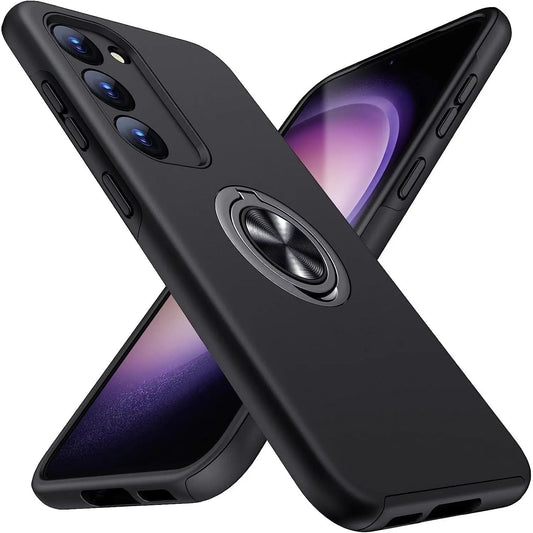 Entronix Case Designed for Samsung Galaxy A14 Heavy Duty with Built-in Kickstand, Dual Layer Protection Rotating Holder Ring, Sturdy Case - Entro Retail