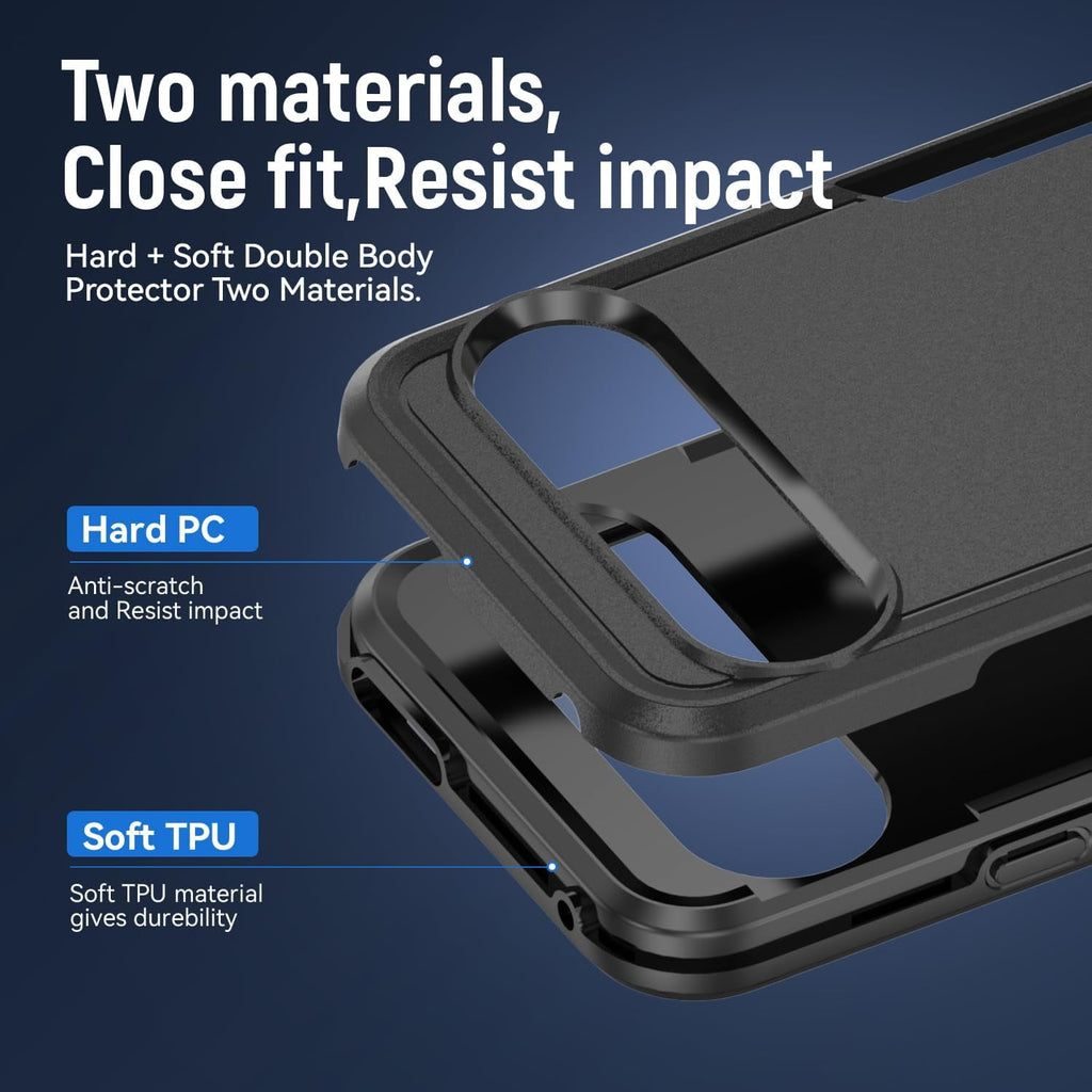 Entronix Bundle Compatible with Pixel 9 - Soft-Touch Dual-Layer Case & 1 Clear Screen Protector