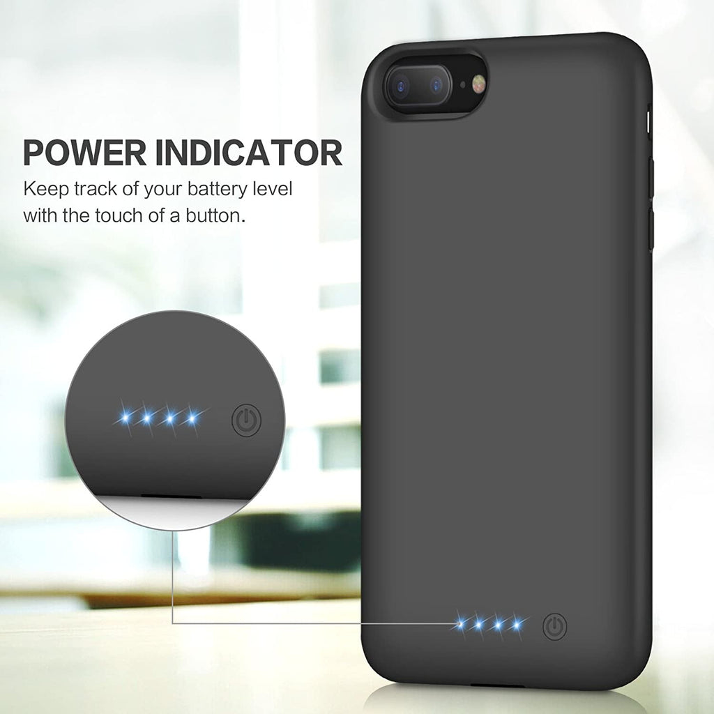 Entronix Case Compatible with iPhone 8 Plus/7 Plus - [6000mAh] Charging Powerbank Cover