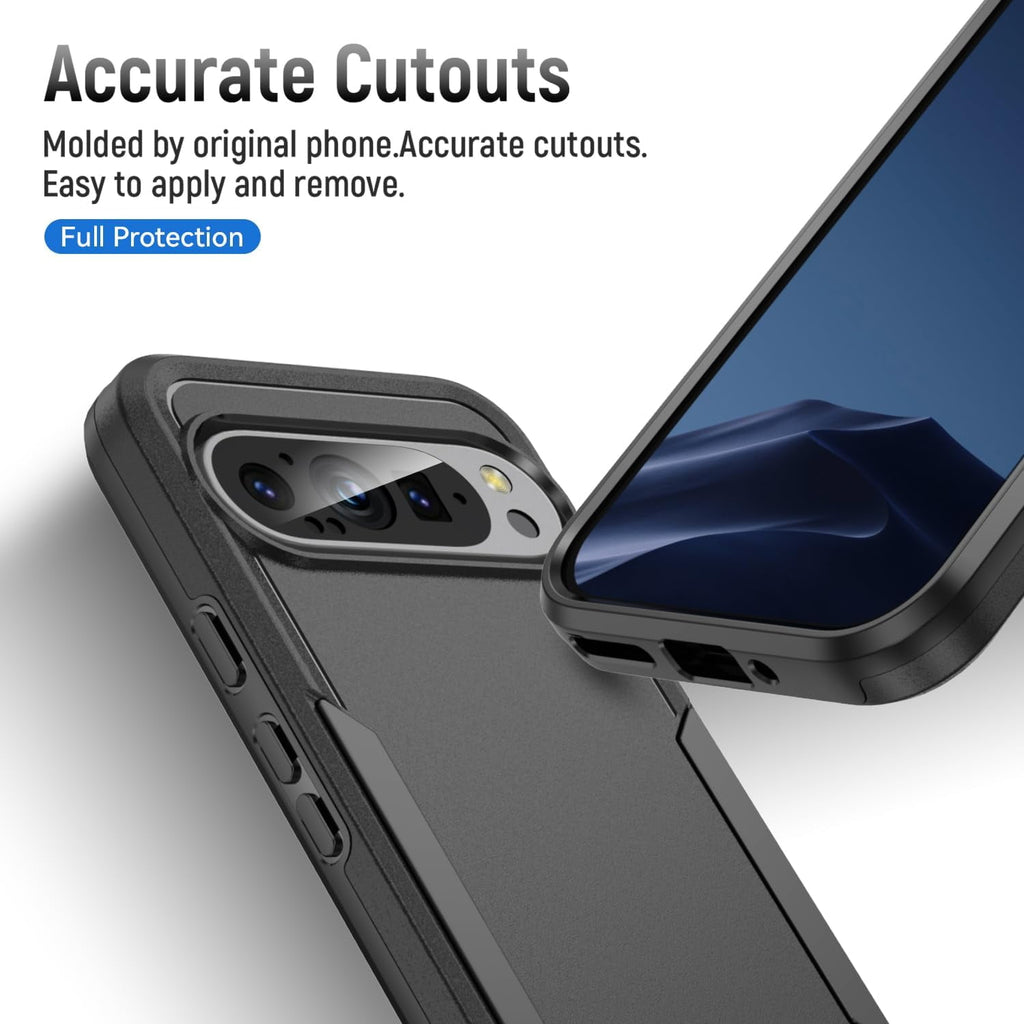 Entronix Bundle Compatible with Pixel 9 - Soft-Touch Dual-Layer Case & 1 Clear Screen Protector