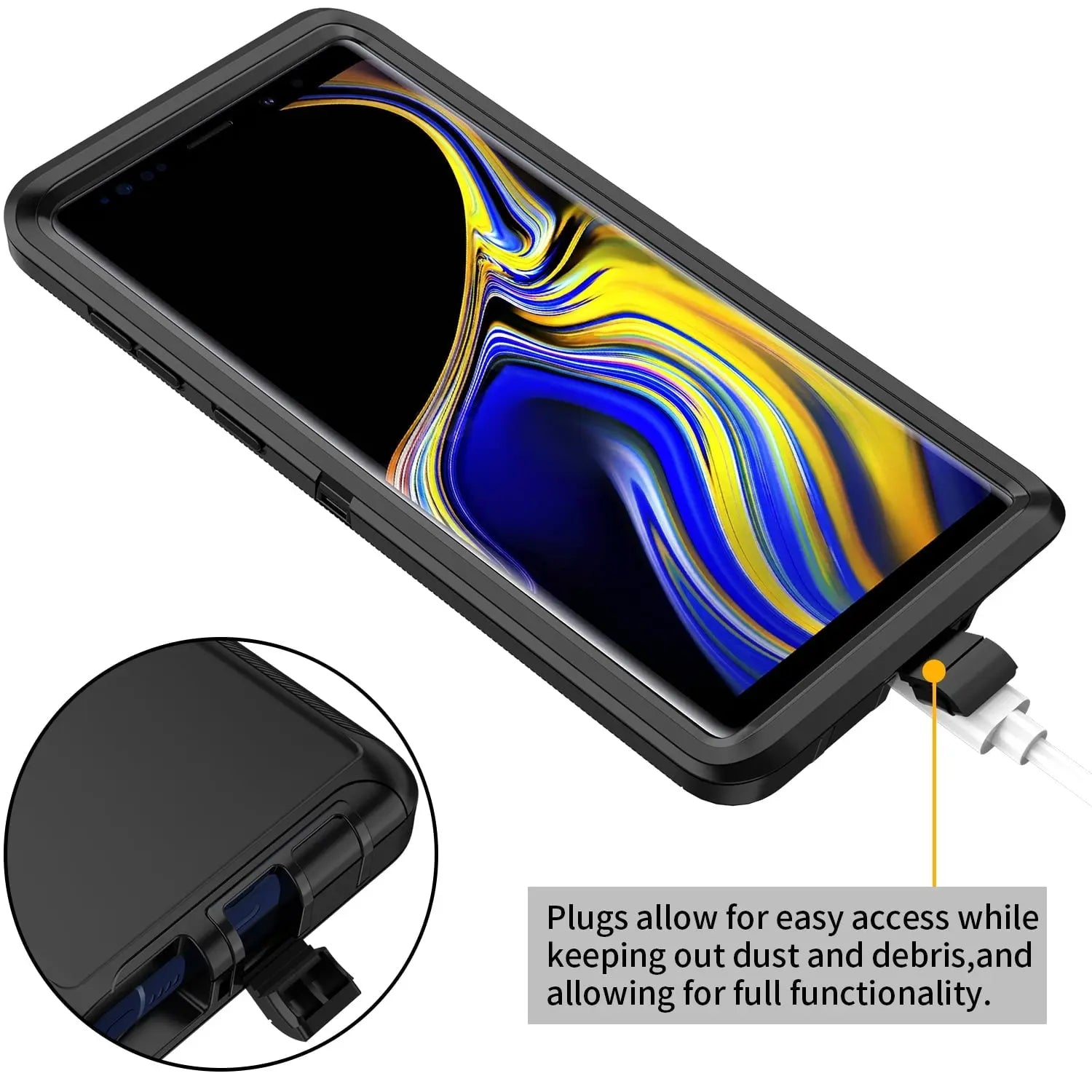 Entronix Bundle Compatible with Galaxy Note 9 - Heavy Duty Case & 1 Clear Screen Protector - Entronix