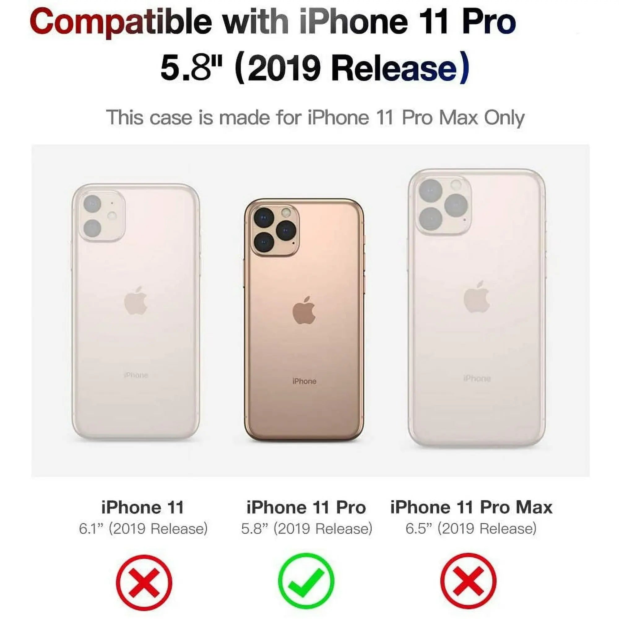 Entronix Case Compatible with iPhone 11 Pro - [Hard Back] Clear Cover - Entronix