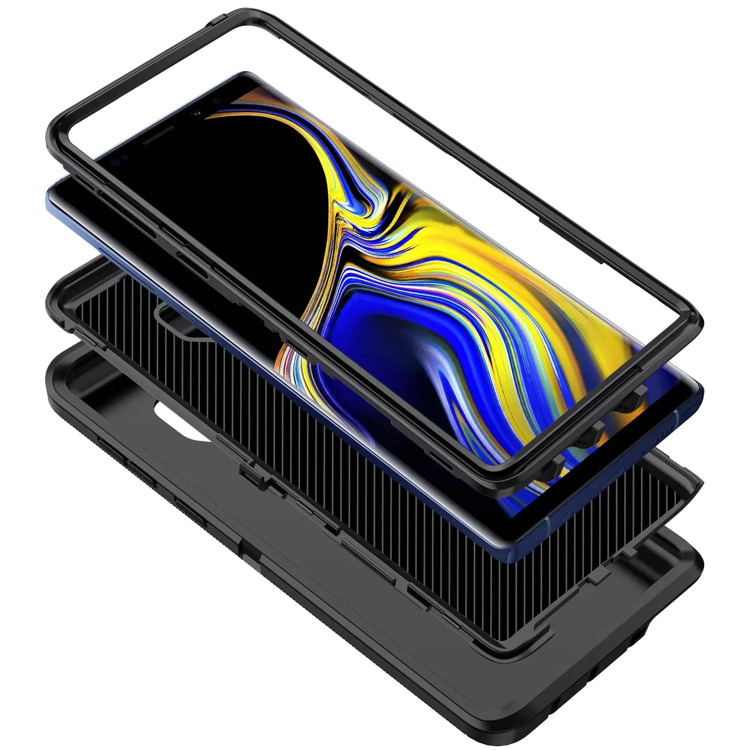 Entronix Bundle Compatible with Galaxy Note 9 - Heavy Duty Case & 2 Clear Screen Protectors - Entronix