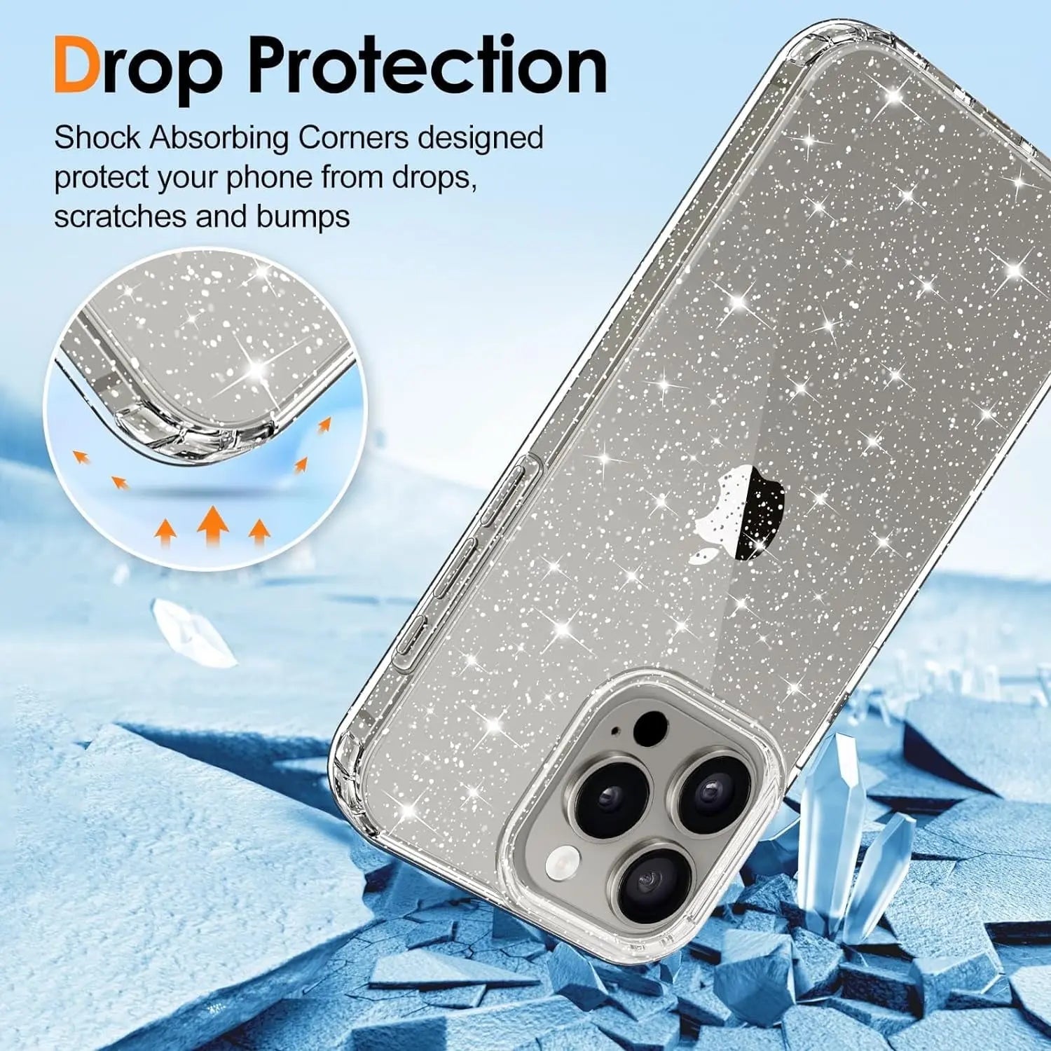 Entronix Apple iPhone 16 Crystal Clear Case - Glitter - Entronix