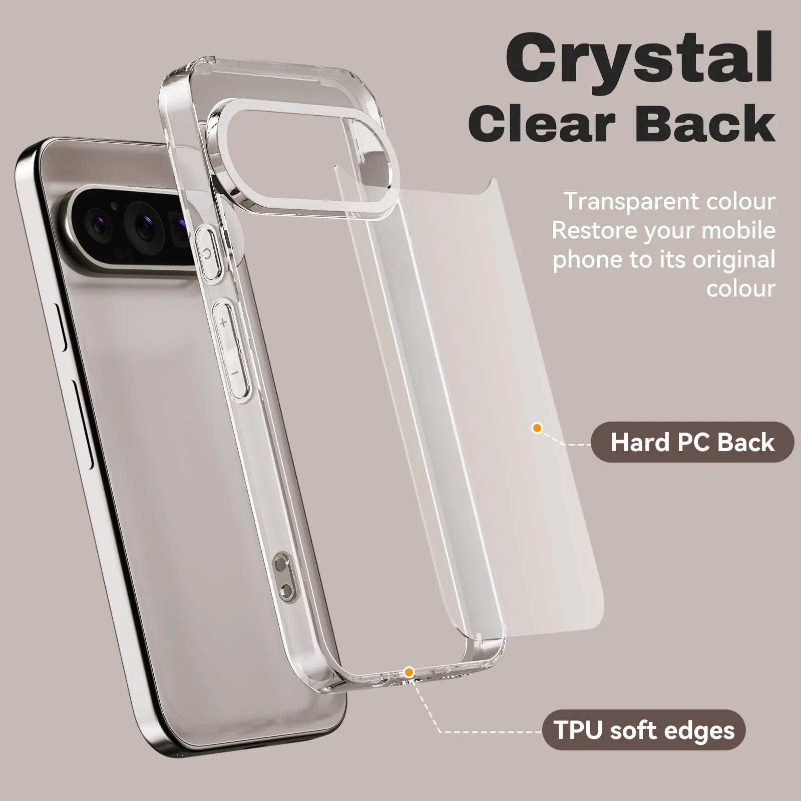 Entronix Bundle Compatible with Pixel 9 Pro XL - Clear Case & 2 Clear Screen Protectors - Entronix