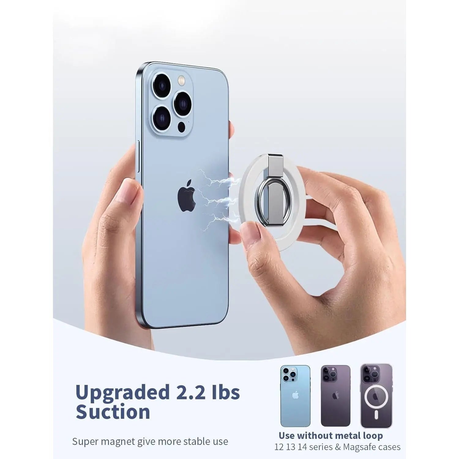 Entronix Magnetic Phone Grip – 360° Rotating Ring Holder Kickstand, Magnetic Grip Accessory Compatible with Magnetic Cases - Entronix