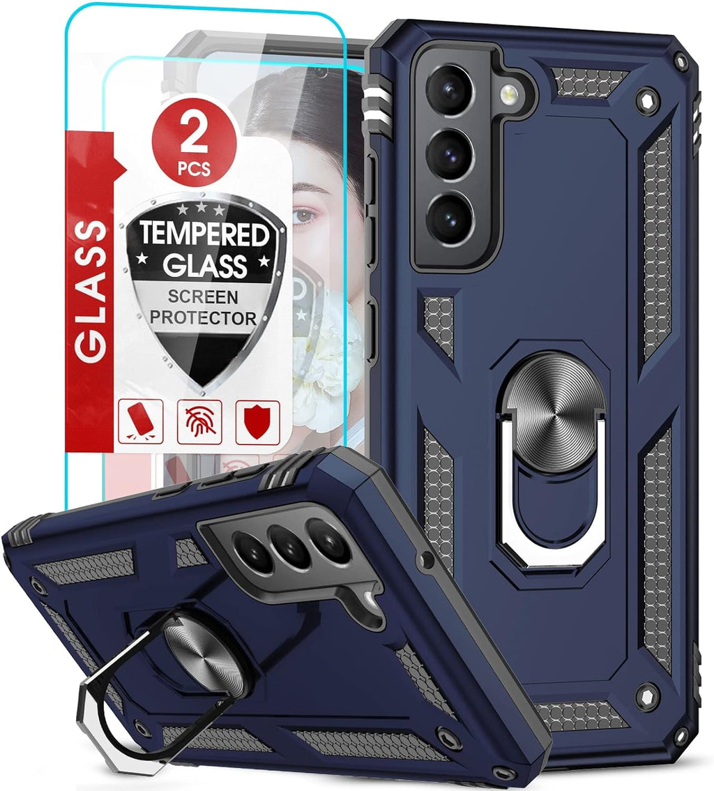 Entronix Samsung Galaxy S22 Case - Guard Ring Holder & 2 Clear Screen Protectors - Entro Retail
