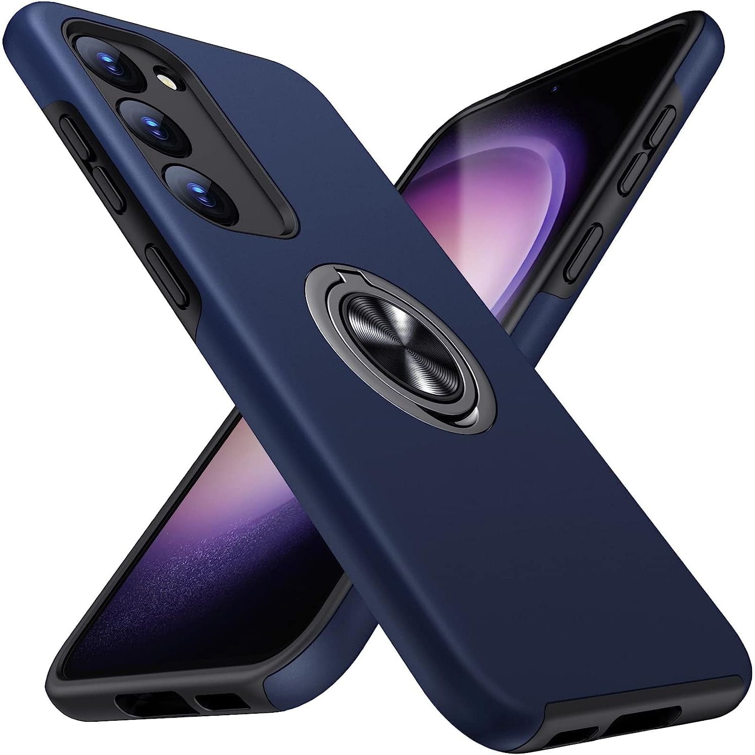 Entronix Case Designed for Samsung Galaxy A34 Heavy Duty with Built-in Kickstand, Dual Layer Protection Rotating Holder Ring, Sturdy Case - Entro Retail