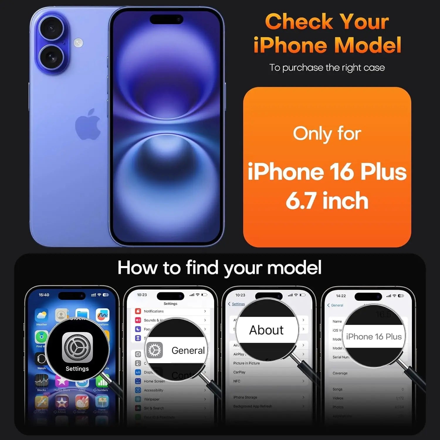 Entronix Bundle Compatible with iPhone 16 Plus - Guard Gripstand Case & 2 Clear Screen Protectors - Entronix