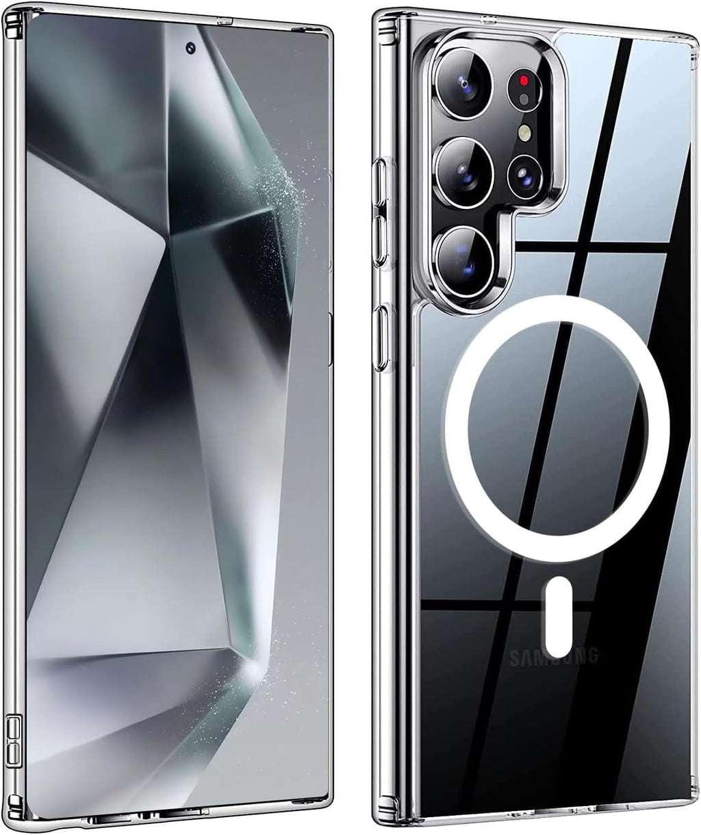 Entronix Clear Case for Samsung Galaxy S24 Ultra Magnetic Case, [ Resistant] Strong Protective Cover, Slim Fit Shockproof Transparent Crystal Cover - Entro Retail
