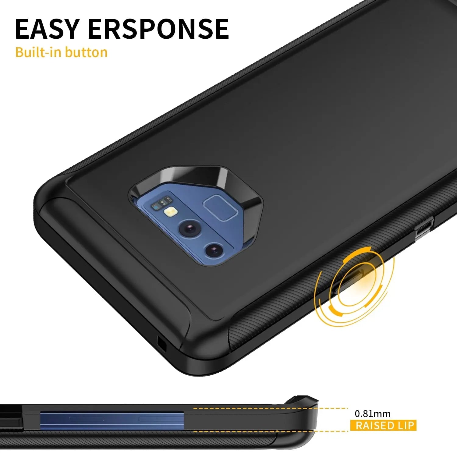 Entronix Bundle Compatible with Galaxy Note 9 - Heavy Duty Case & 2 Clear Screen Protectors - Entronix