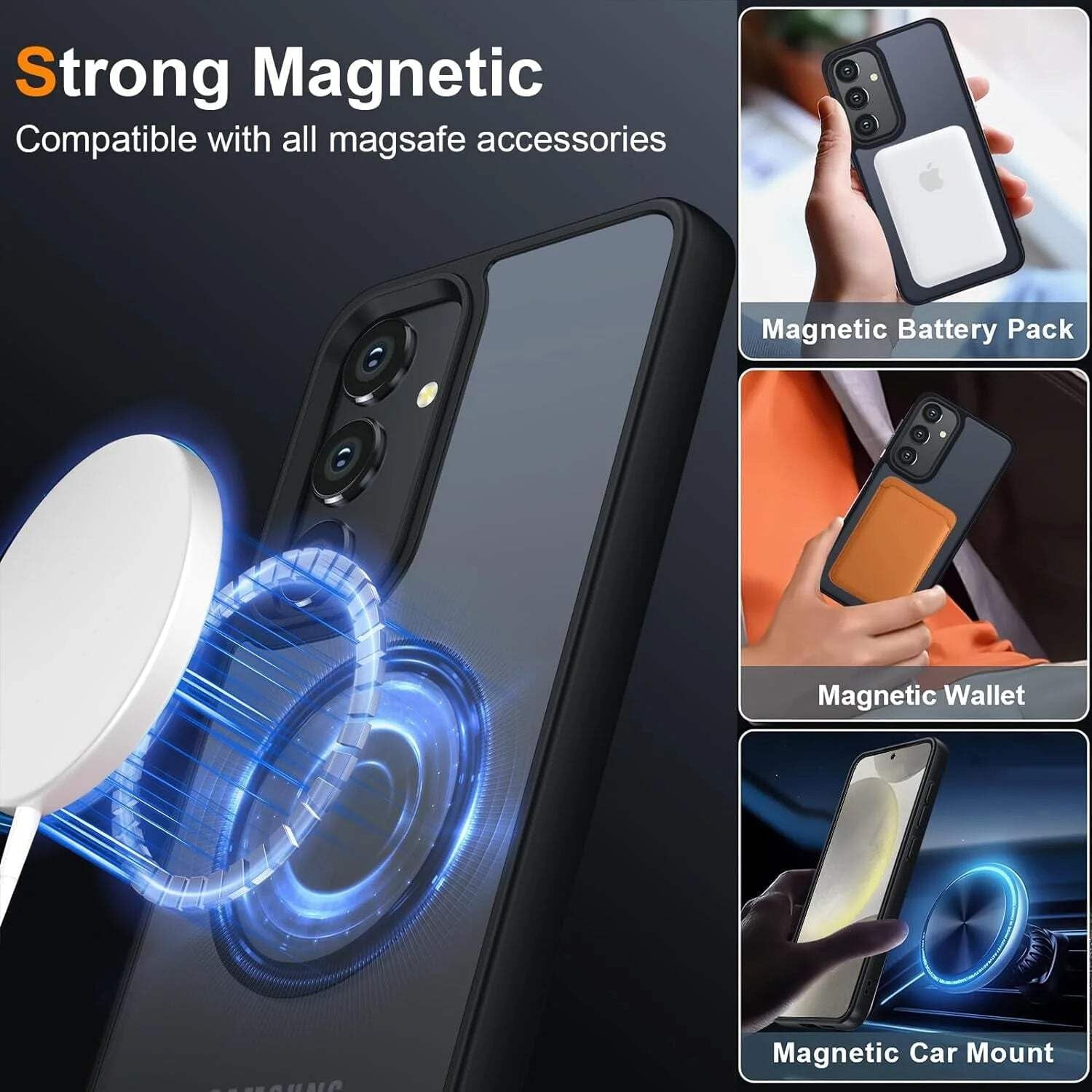 Entronix [Magnetic] Case Compatible with Galaxy S25 Plus - Translucent Frosted Matte
