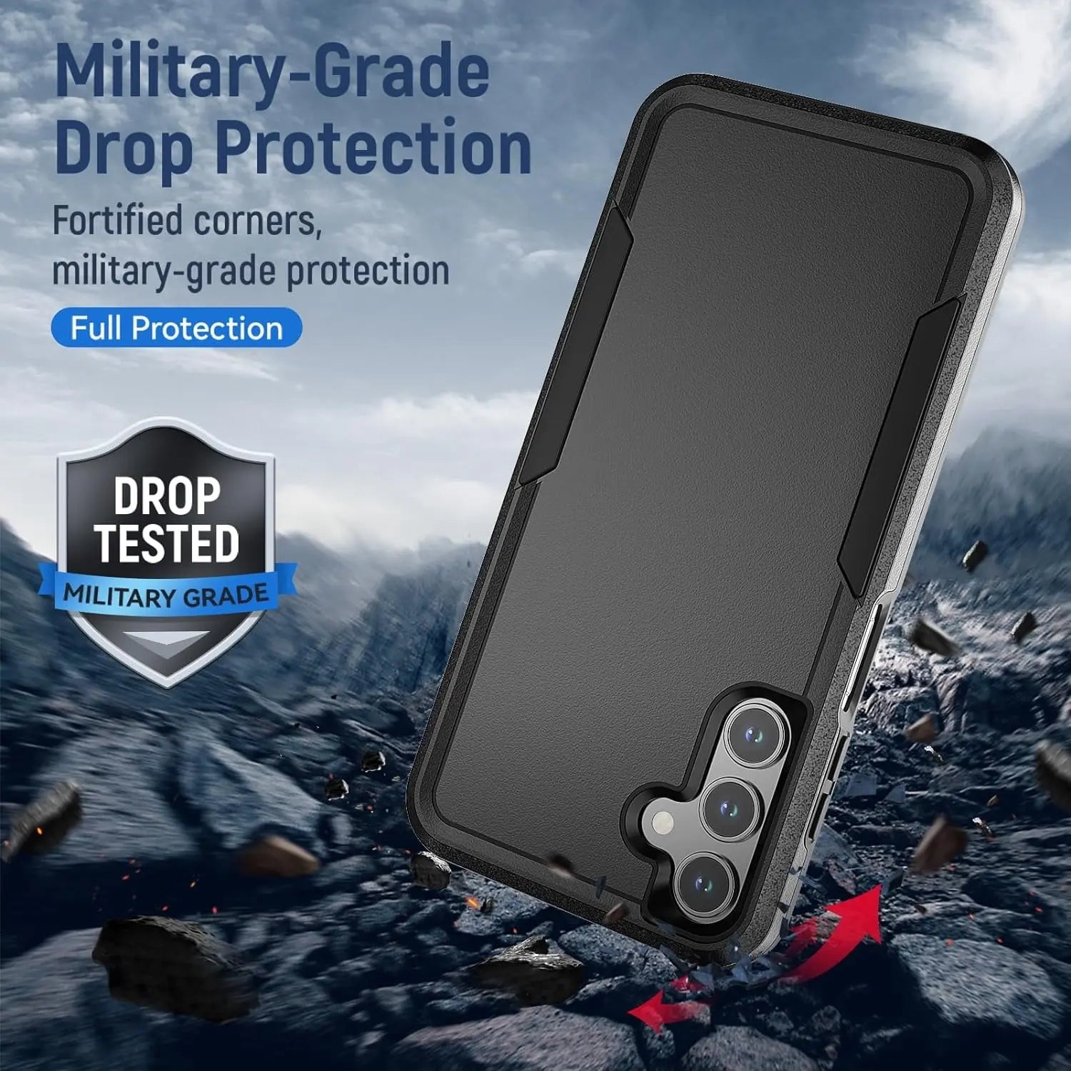 Entronix Bundle Compatible with Galaxy A16 - Soft-Touch Dual-Layer Case & 1 Clear Screen Protector - Entronix