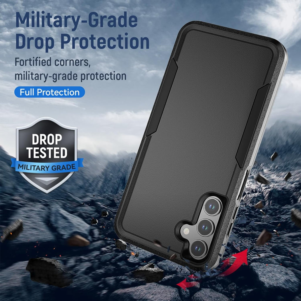 Entronix Bundle Compatible with Galaxy A16 - Soft-Touch Dual-Layer Case & 1 Clear Screen Protector