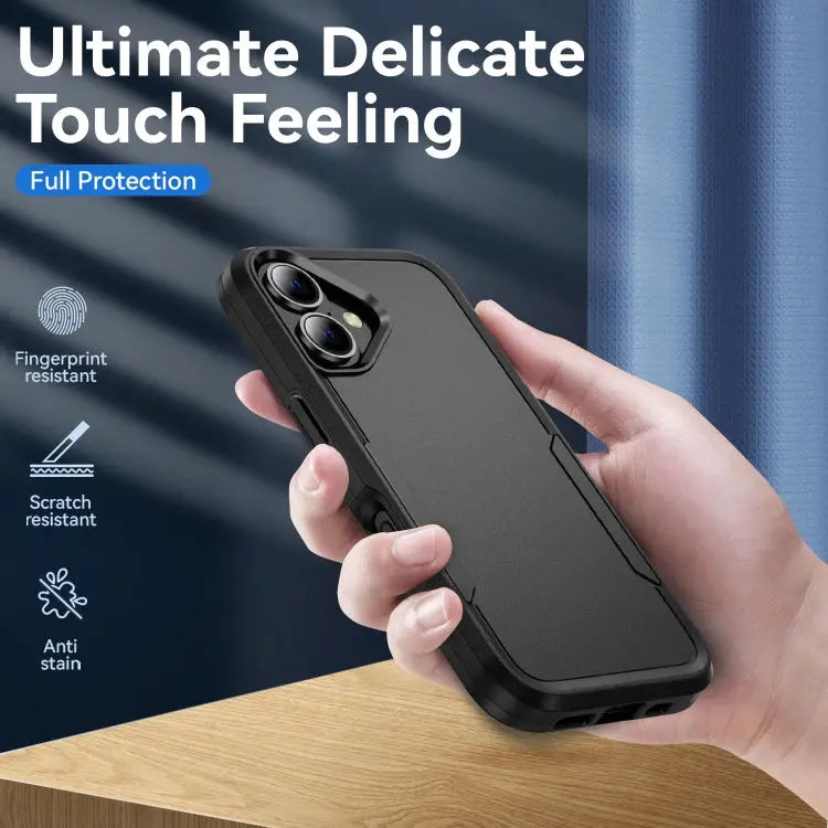 Entronix Bundle Compatible with iPhone 17 - Soft-Touch Dual-Layer Case & 2 Clear Screen Protector - Entronix