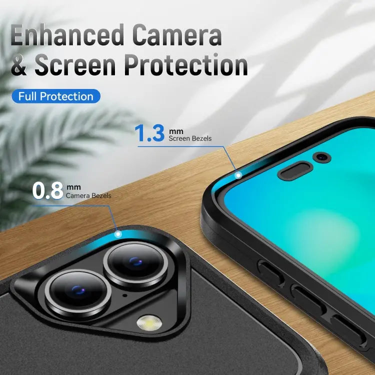 Entronix Bundle Compatible with iPhone 17 - Soft-Touch Dual-Layer Case & 2 Clear Screen Protector - Entronix