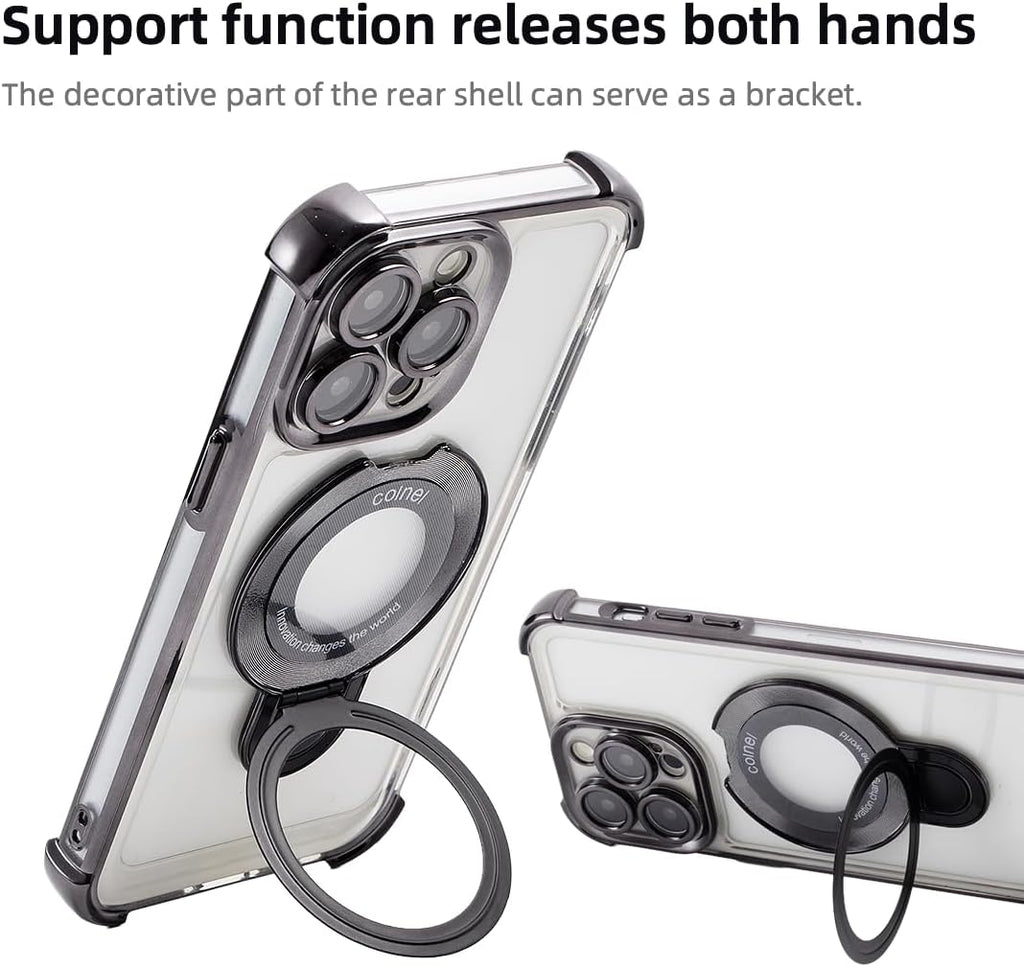 Entronix [Magnetic] Case Compatible with iPhone 14 - [Clear Back] Gloss Gripstand