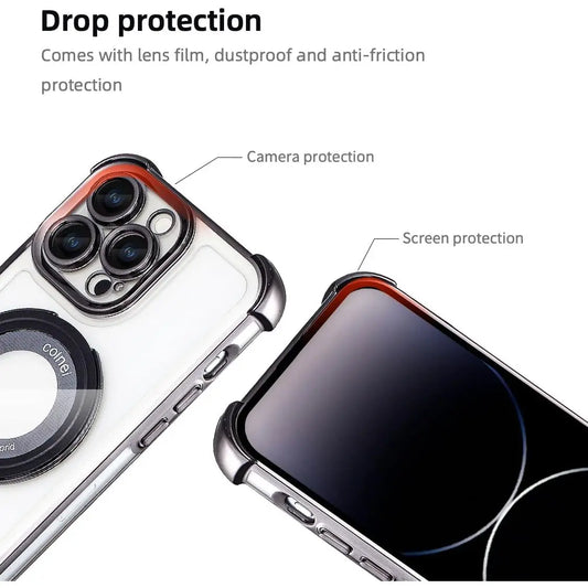 Entronix [Magnetic] Case Compatible with iPhone 14 Plus - [Clear Back] Gloss Gripstand - Entronix