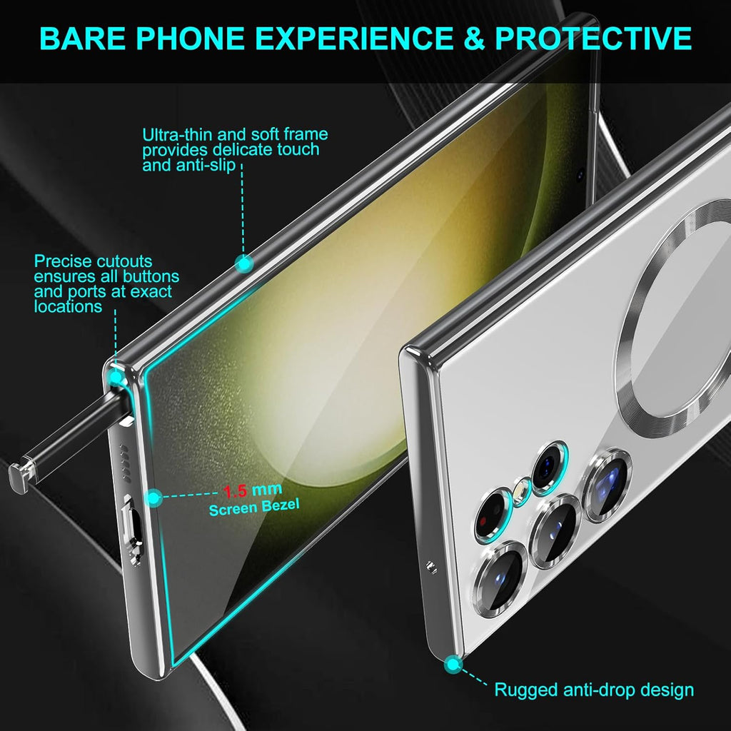 Entronix Samsung Galaxy S25 Ultra [Magnetic-Compatible] Case - Clear & Shiny, - Entronix