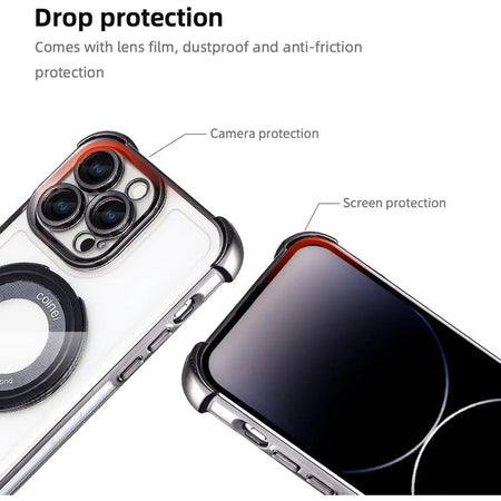 Entronix [Magnetic] Case Compatible with iPhone 11 - [Clear Back] Luxury Glossy Gripstand - Entronix