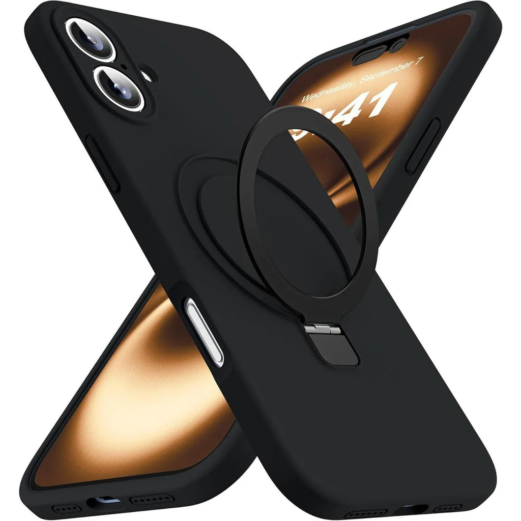Entronix Silicone Case Designed for Apple iPhone 16 Plus with Stand, Protection Shockproof Dropproof Dustproof Slim Design Phone Cover - Entro Retail