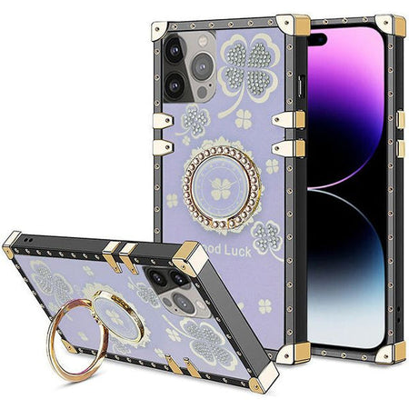 Entronix Cute Luxury Lucky Ring Case for Apple iPhone 16 Pro Case for Women Girls Built with Kickstand, Cute Love Soft TPU Back Cover - Entro Retail