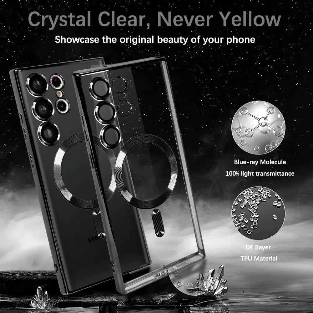 Entronix [Magnetic] Case Compatible with Galaxy S25 Ultra - [Clear Back] Luxury Glossy Cover
