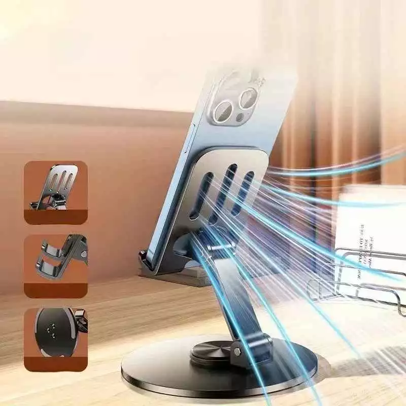 Entronix Adjustable Desktop Phone Stand - Metal Table Phone Holder - Entronix