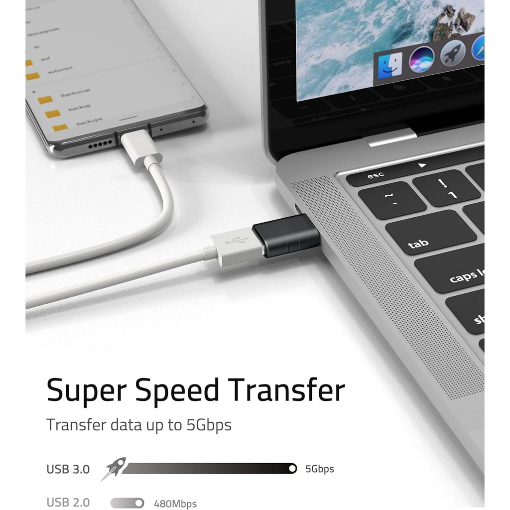 Entronix USB-C to USB-A Adapter - 2-Pack for USB Accessories on iPhone, MacBook, and More