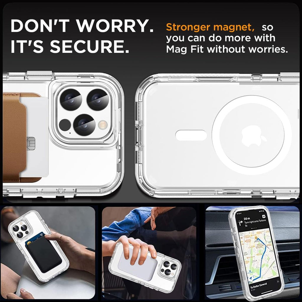 Entronix [Magnetic] Case Compatible with iPhone 14 Pro Max - [Clear] Triple-Layer Heavy Duty Protection