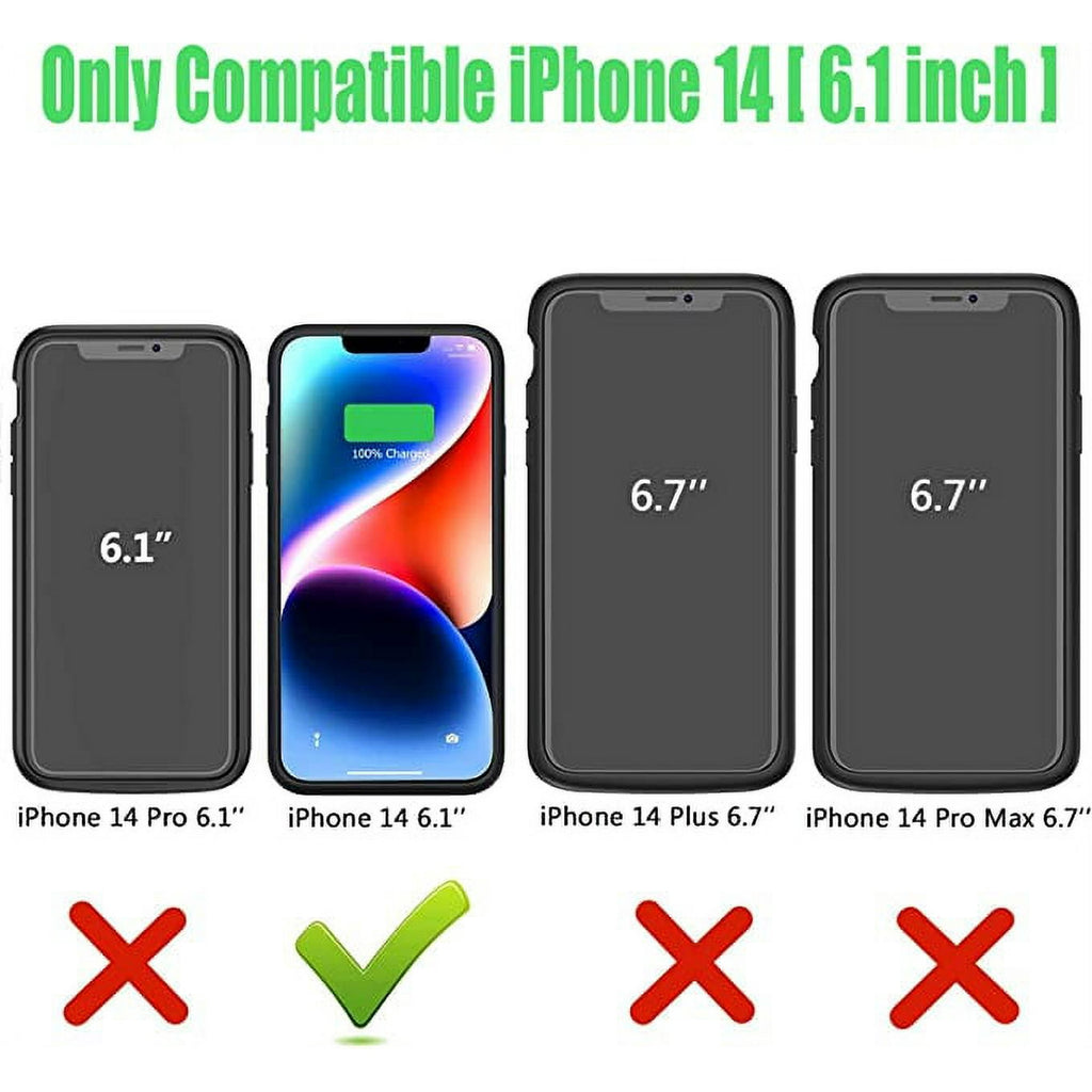 Entronix Case Compatible with iPhone 14 - [7000mAh] Charging Powerbank Cover
