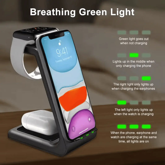 Entronix [3-in-1] Wireless Charging Dock - USB-C/iPhone/iWatch/AirPods - Entronix