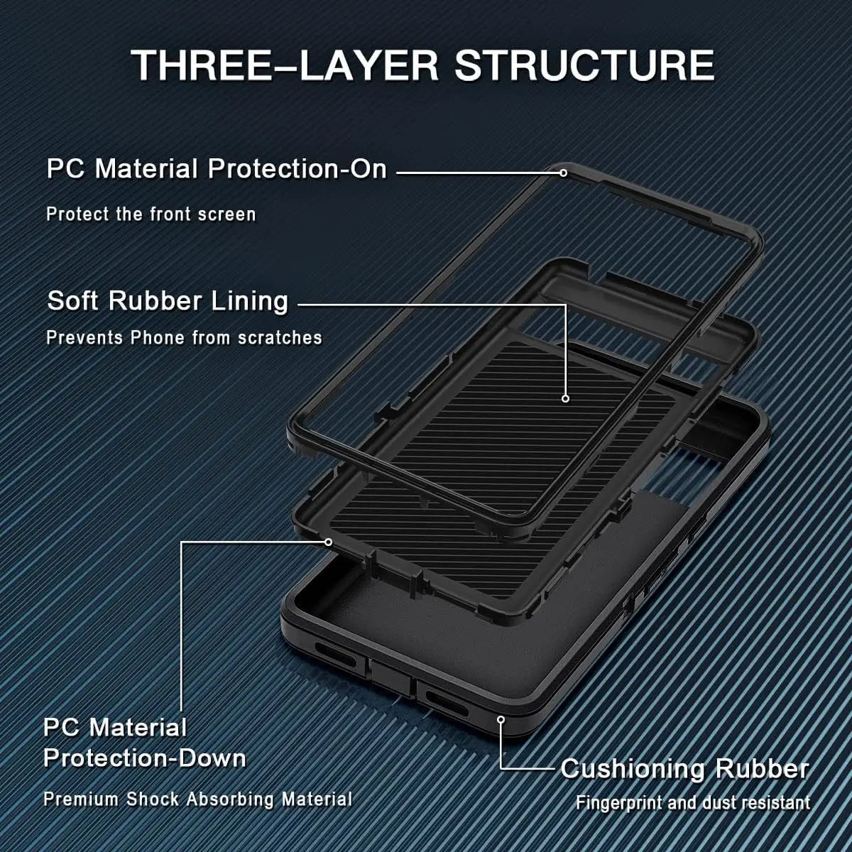 Entronix Bundle Compatible with Pixel 8 - Heavy Duty Case, 2 Clear Screen Protectors & 2 Camera Lens Protectors - Entronix