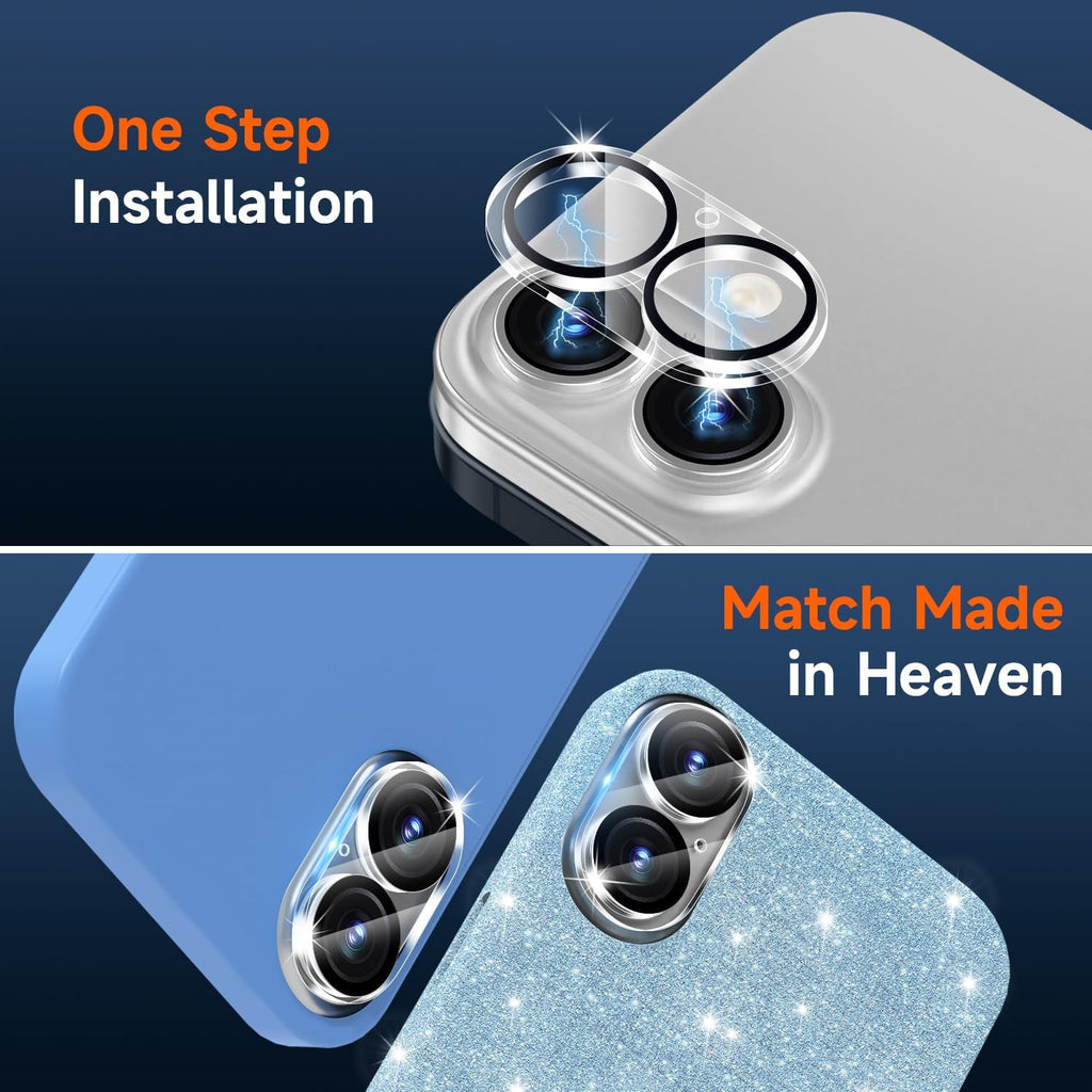 Entronix Clear Camera Lens Protector Compatible with iPhone 16 - 3-Piece Combo