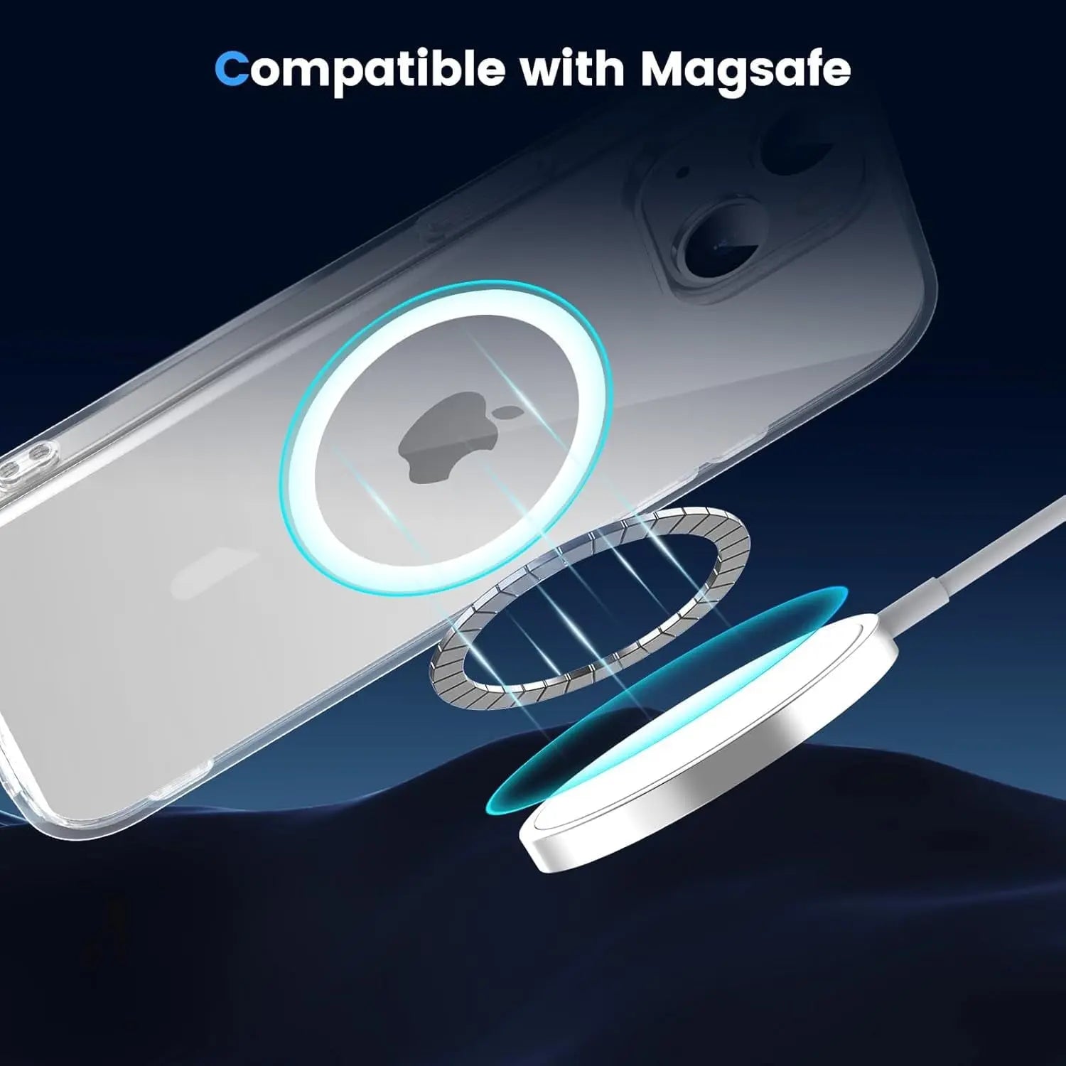Entronix [Magnetic] Case Compatible with iPhone 15 Plus - [Hard Back] Slim Clear - Entronix