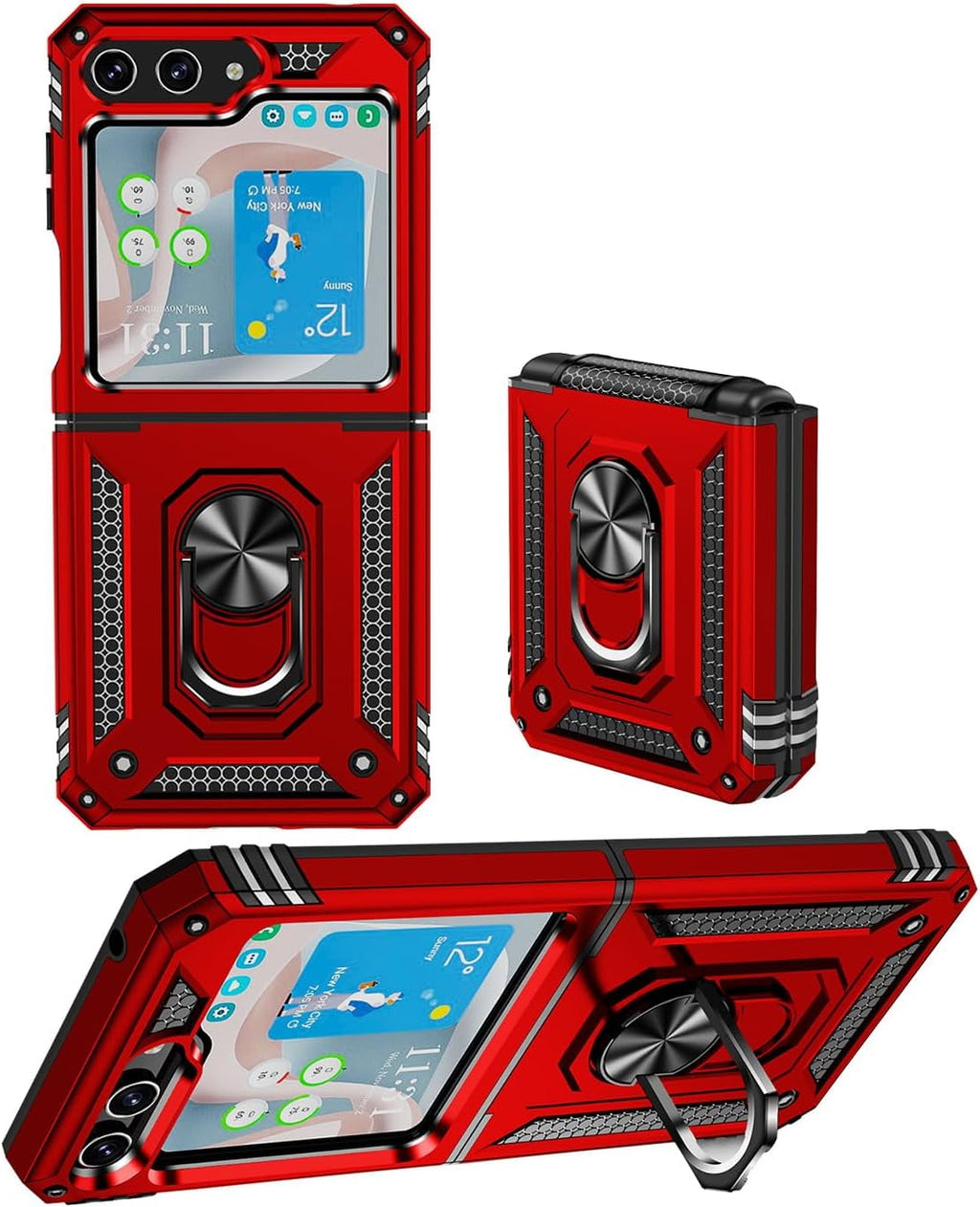 Entronix Samsung Galaxy Z Flip 5 Case - Guard Ring Holder, Dual Layer Protection - Entro Retail