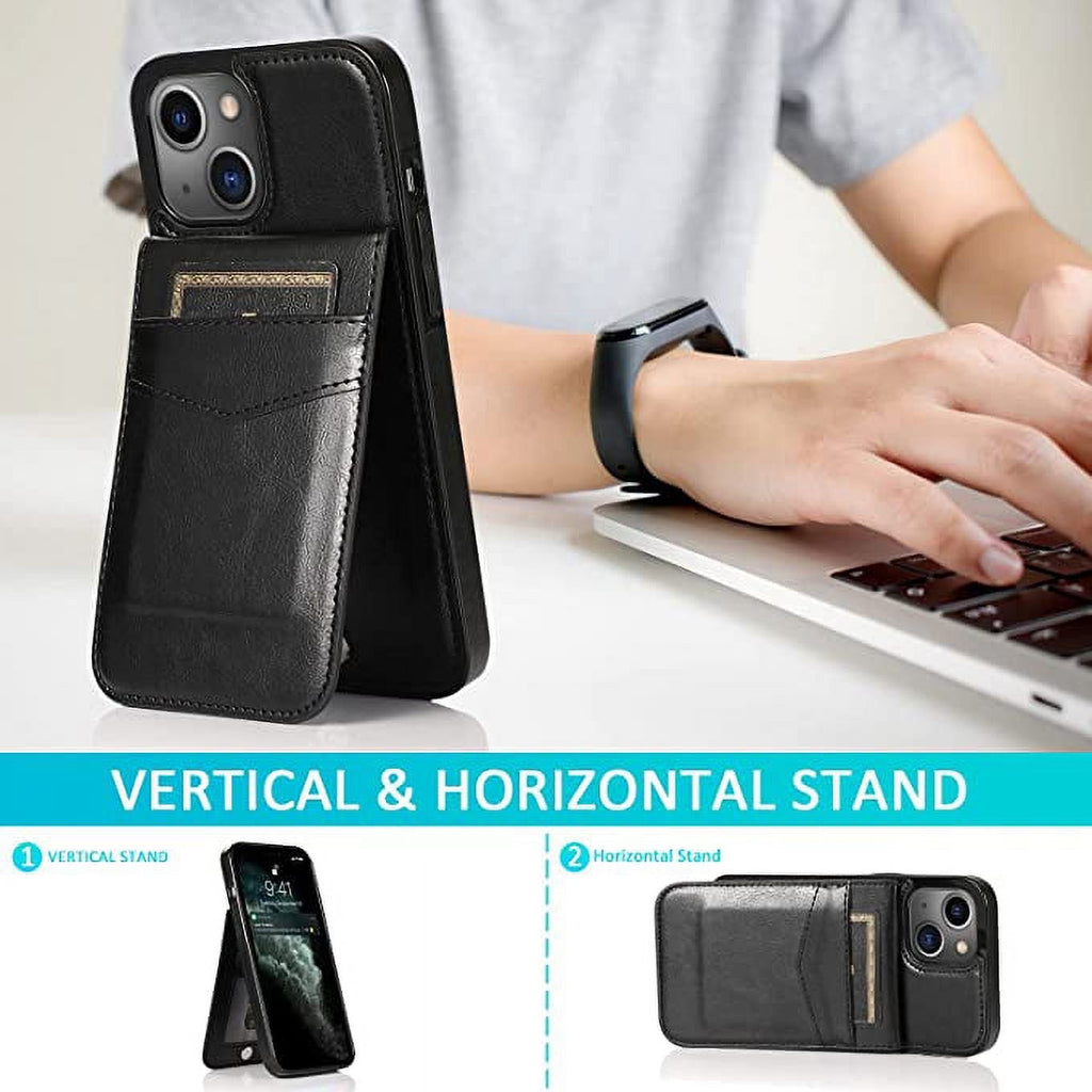 Entronix Case Compatible with iPhone 16E - [6 Slot Card Holder] Slim Leather Wallet
