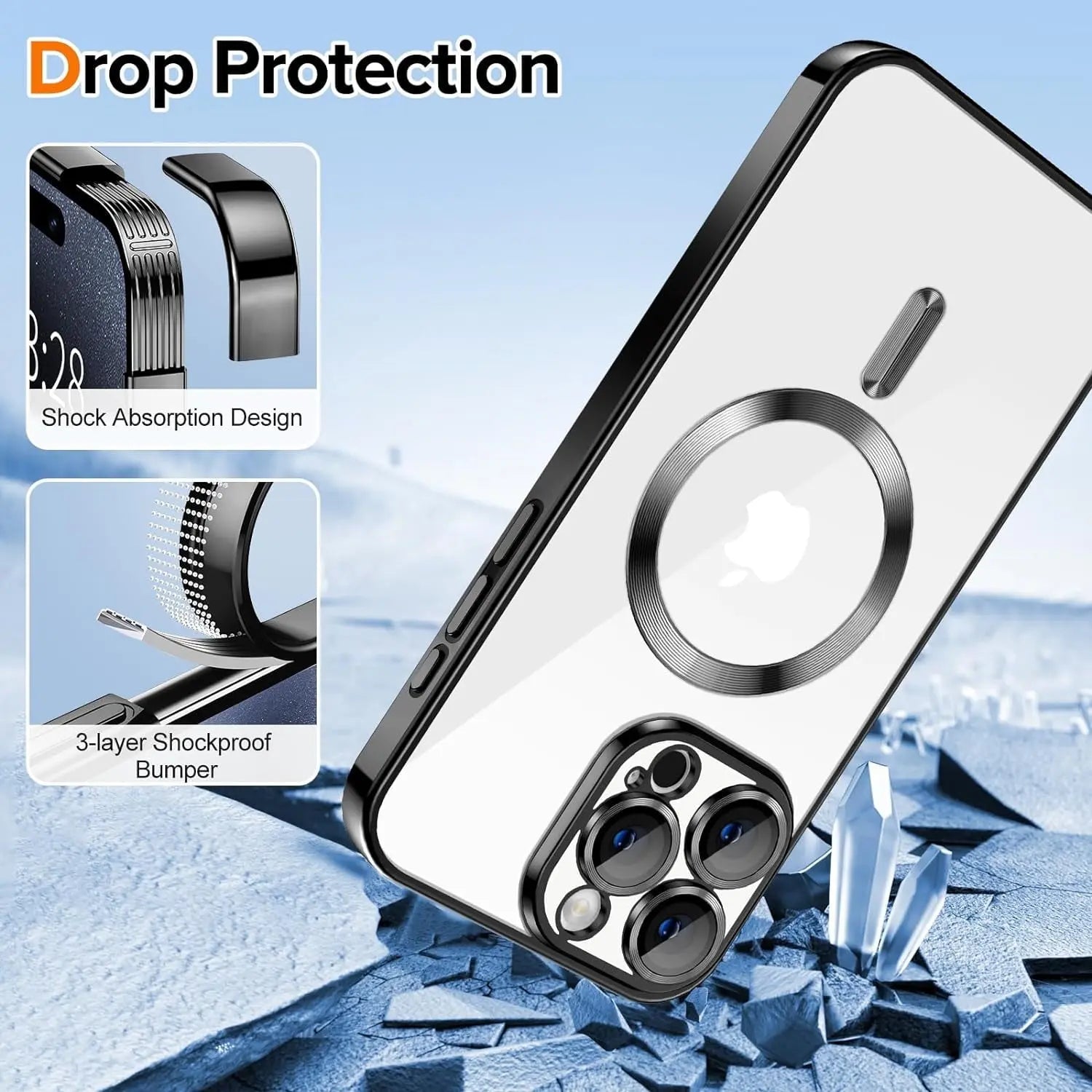 Entronix Apple iPhone 16 Plus [Magnetic-Compatible] Case - Clear & Shiny, - Entro Retail