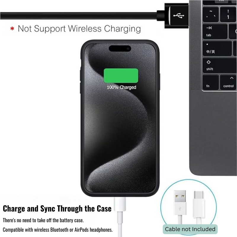 Entronix Case Compatible with iPhone 17 - [7000mAh] Charging Powerbank Cover