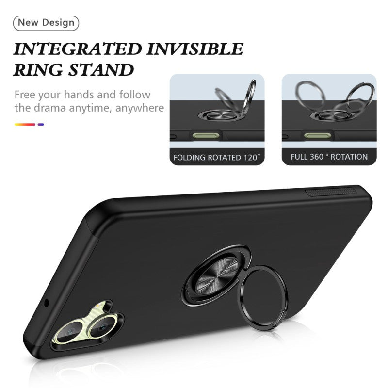 Entronix Bundle Compatible with Galaxy A06 - 360º Circular Ring Gripstand Case & 1 Clear Screen Protector