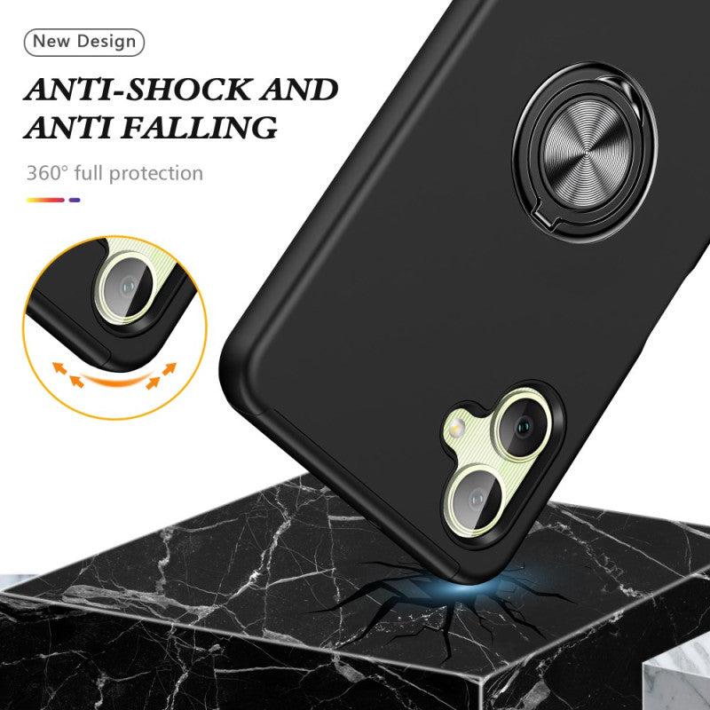 Entronix Bundle Compatible with Galaxy A06 - 360º Circular Ring Gripstand Case & 1 Clear Screen Protector