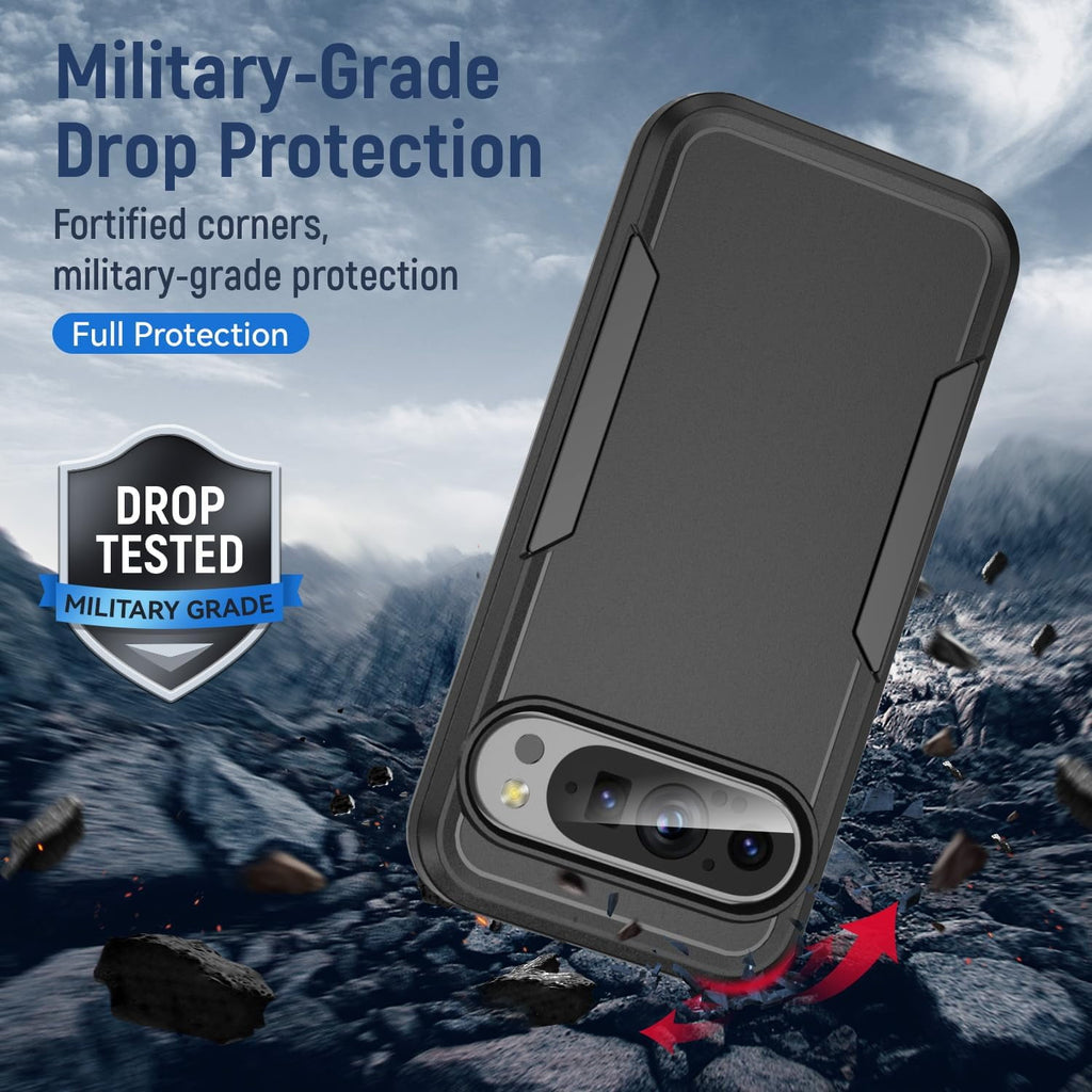 Entronix Bundle Compatible with Pixel 9 - Soft-Touch Dual-Layer Case & 1 Clear Screen Protector