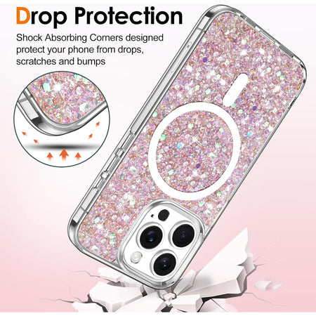 Entronix Apple iPhone 13 Pro Max/12 Pro Max [Magnetic-Compatible] Case - Glitter Flakes, - Entronix