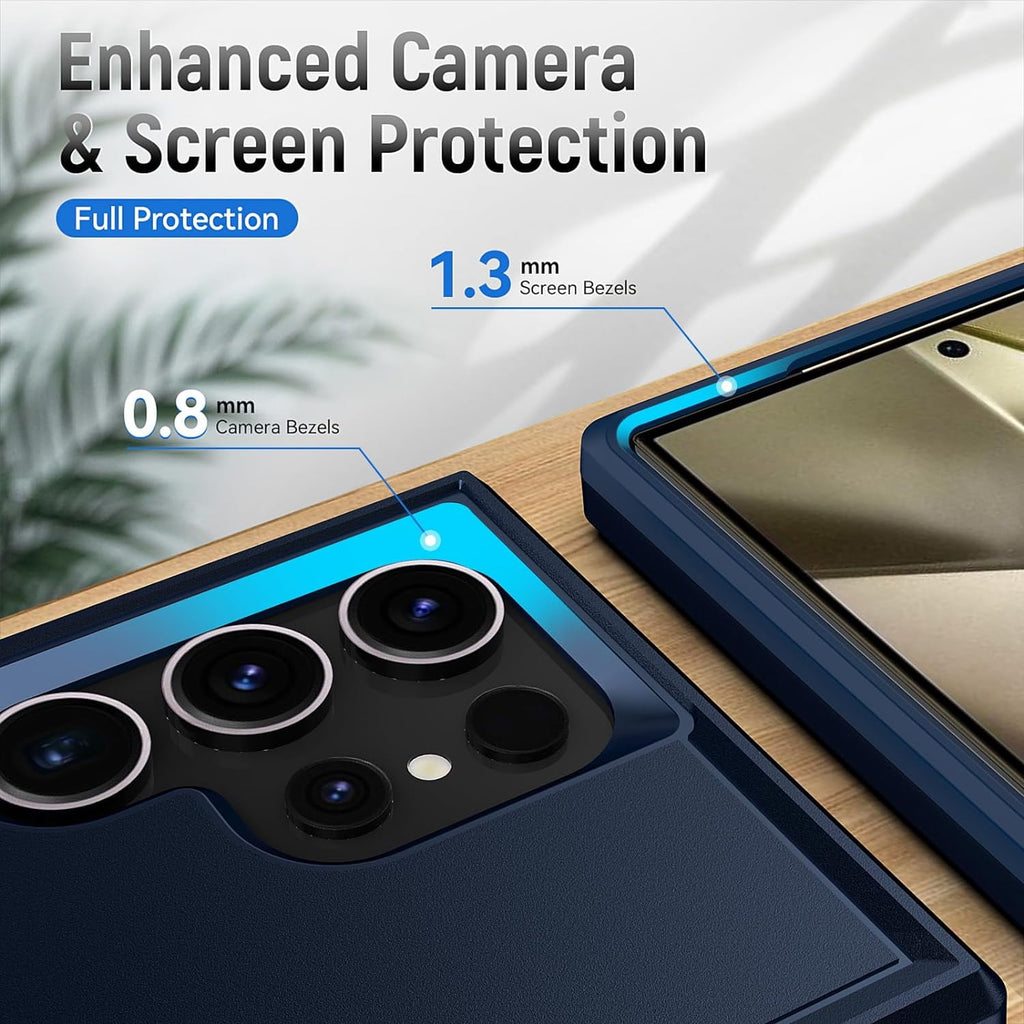 Entronix Bundle Compatible with Galaxy S25 Ultra - Soft-Touch Dual-Layer Case & 1 Clear Screen Protector