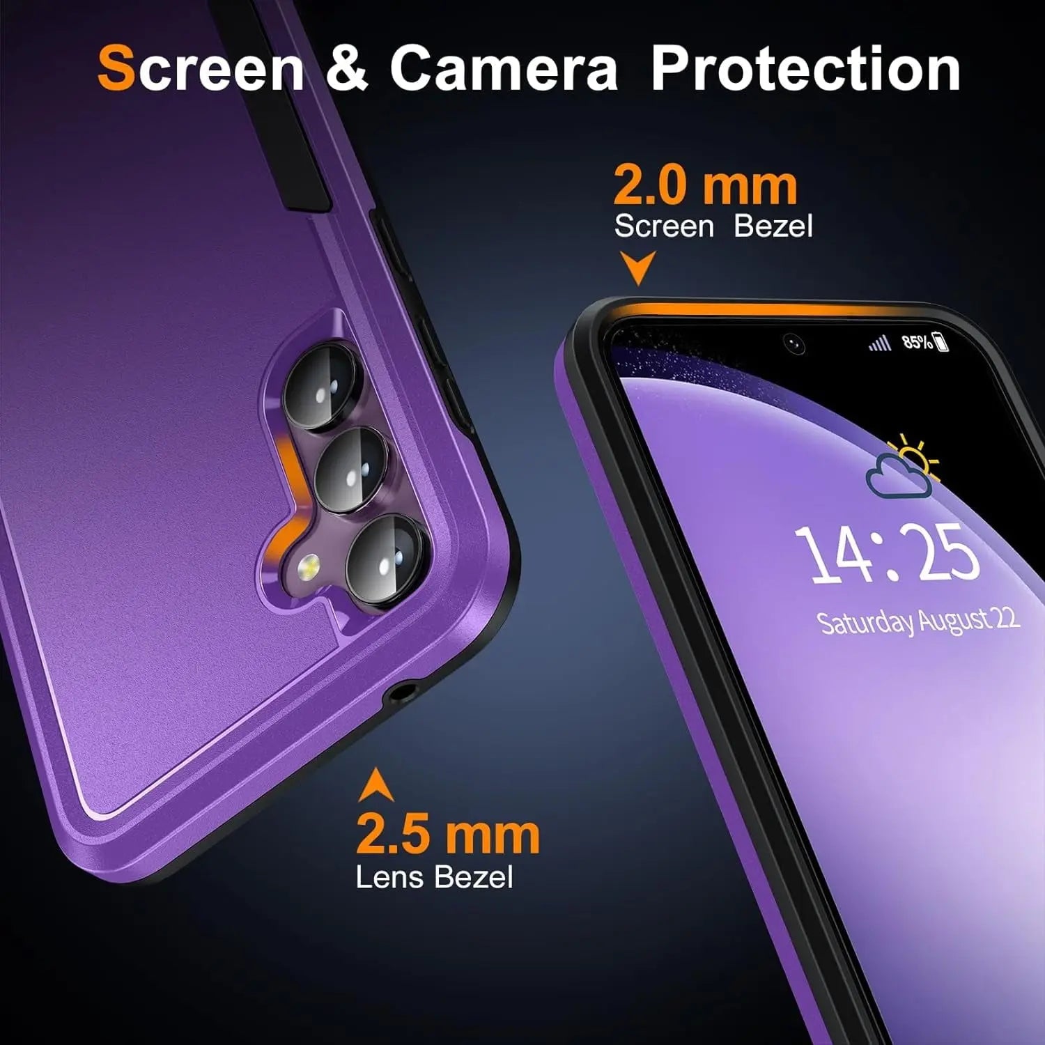 Entronix Bundle Compatible with Galaxy S25 Plus - Soft-Touch Dual-Layer Case & 2 Clear Screen Protectors - Entronix