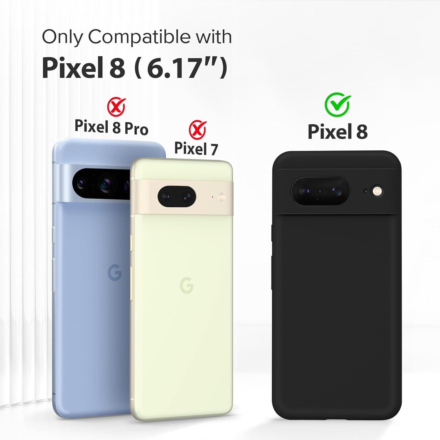 Entronix Bundle Compatible with Pixel 8 - Clear Case, 1 Clear Screen Protector & 1 Camera Lens Protector