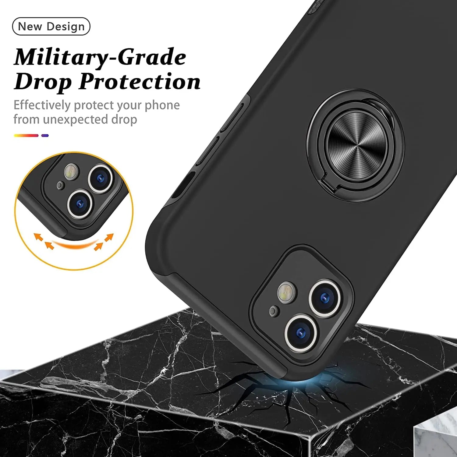Entronix Apple iPhone 11 Case - 360º Circular Ring Holder, - Entronix