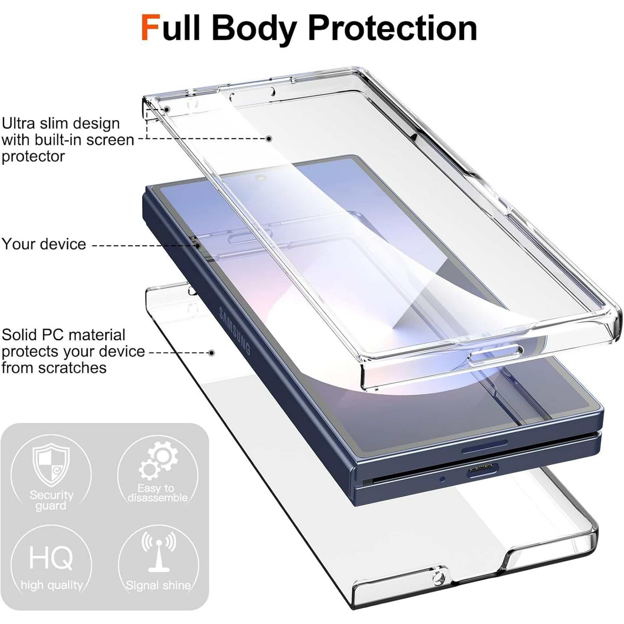 Entronix Samsung Galaxy Z Fold 6 [Magnetic-Compatible] Crystal Clear Case - Sturdy - Entronix