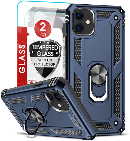 Entronix Apple iPhone 11 Case - Guard Ring Holder & 2 Clear Screen Protectors - Entro Retail